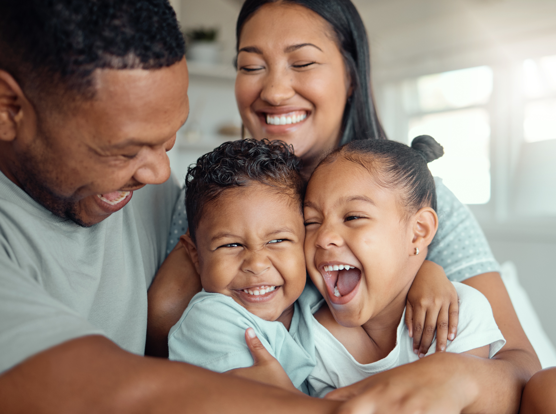 Happy family smiling together